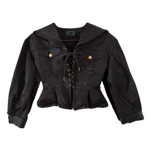 Junior Gaultier black Lace-Up Jacket